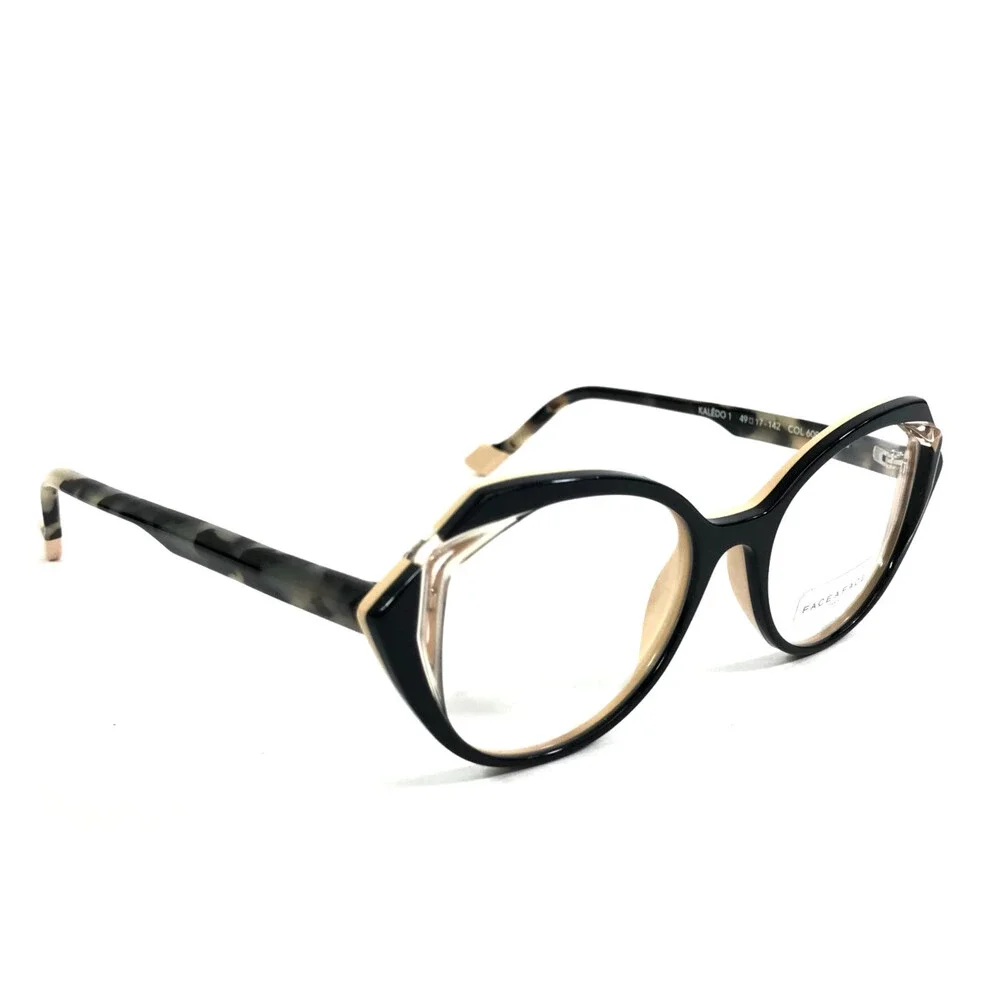 Face A Face Eyeglasses Frames KALEDO 1 COL 6091 Black/Opaque Nude 49-17-142